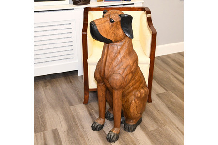 Life Size Wooden Dog